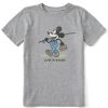 Kids Life is Good Graphic Tees | Kids Clean Steamboat Willie Fishing Crusher Tee Heather Gray