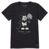 Women Life is Good Graphic Tees | Women'S Clean Steamboat Willie Kindness Bouquet Short Sleeve Tee Jet Black