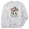 Men Life is Good Sweatshirts & Hoodies | Men'S Quirky Cowboy Pup Simply True Fleece Crew Light Heather Gray