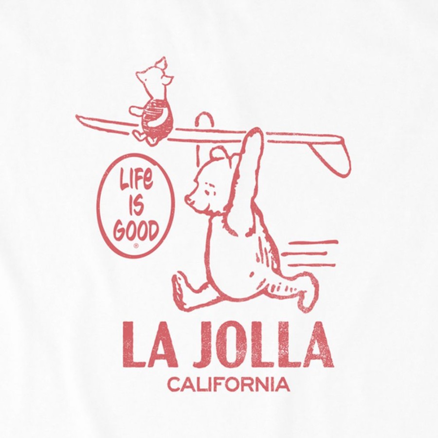 Men Life is Good Graphic Tees | Men'S Winnie Surf La Jolla Crusher-Lite Tee Cloud White