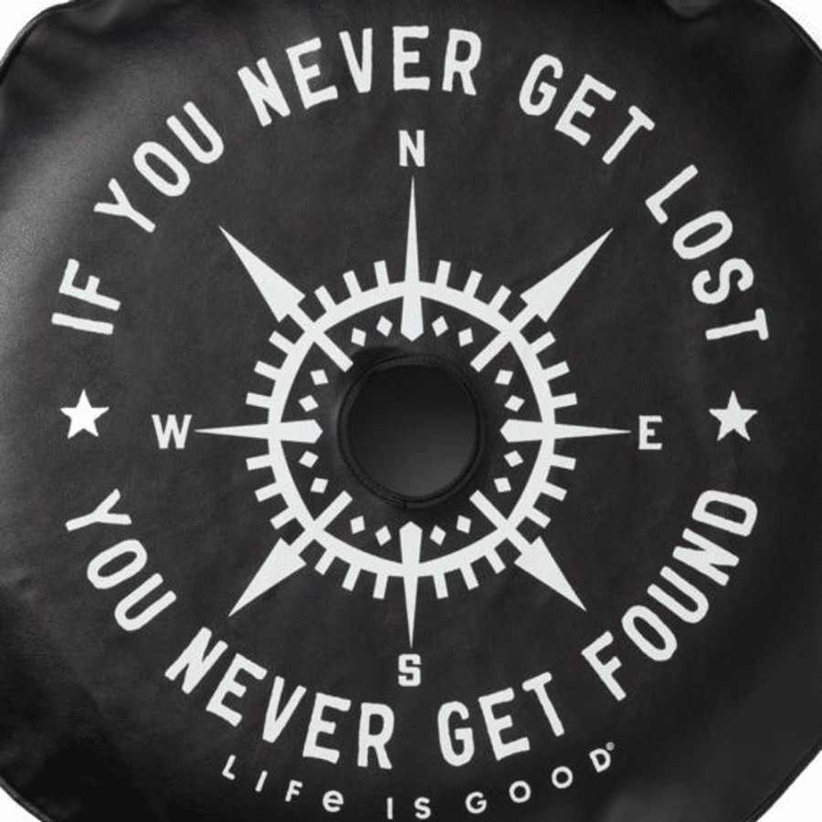 Home Life is Good Life Is Good: The Book | Lost And Found Compass Rearview Camera Tire Cover Night Black