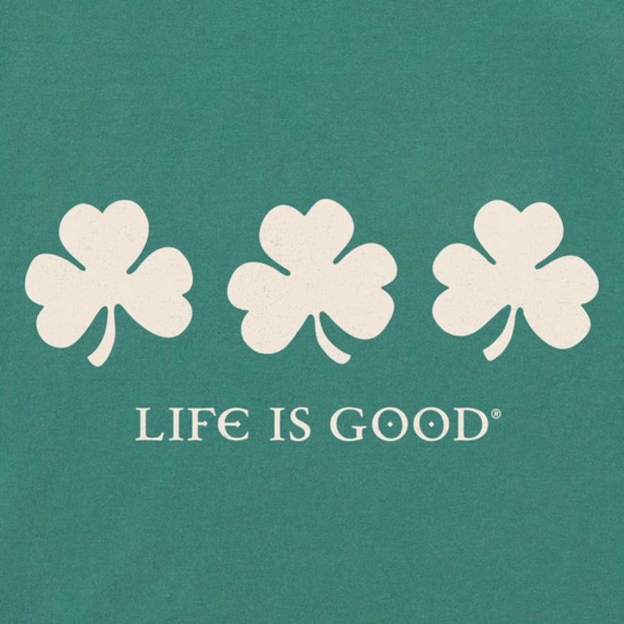 Kids Life is Good Graphic Tees | Kids Irish Shamrocks Crusher Tee Spruce Green