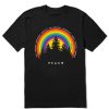 Men Life is Good Graphic Tees | Men'S Peace Rainbow Trees Short Sleeve Tee Jet Black