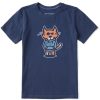 Kids Life is Good Graphic Tees | Kids Vintage Hoodie Al Crusher Tee Darkest Blue