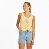 Women Life is Good Graphic Tees | Women'S Lig Sundala Textured Slub Tank Sandy Yellow