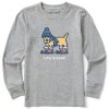 Kids Life is Good Graphic Tees | Kids Vintage Warmly Dressed Rocket Long Sleeve Crusher Tee Heather Gray