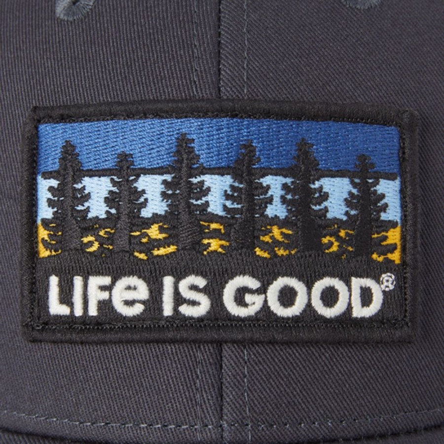 Women Life is Good Hats | Tree Patch Hard Mesh Back Cap Jet Black