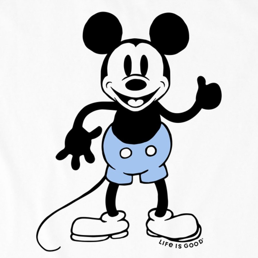 Kids Life is Good Graphic Tees | Kids Clean Steamboat Willie Thumbs Up Crusher Tee Cloud White