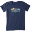 Women Life is Good Graphic Tees | Women'S Simplify Camper Short Sleeve Tee Darkest Blue