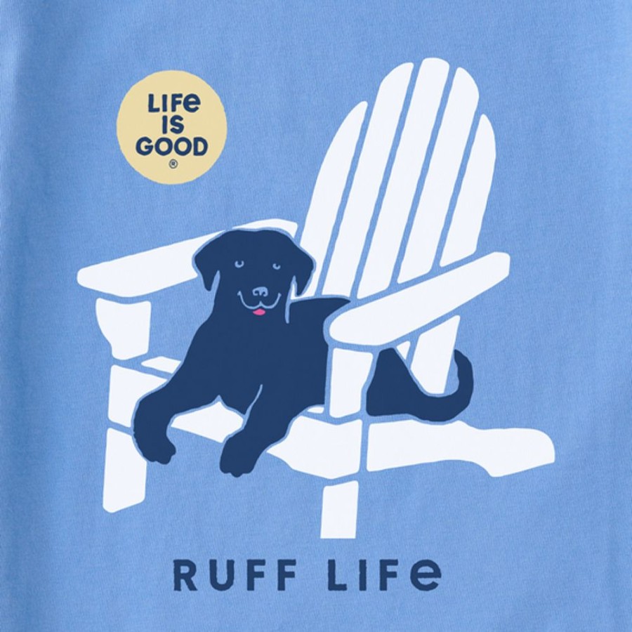 Women Life is Good Graphic Tees | Women'S Ruff Life Crusher-Lite Vee Cornflower Blue