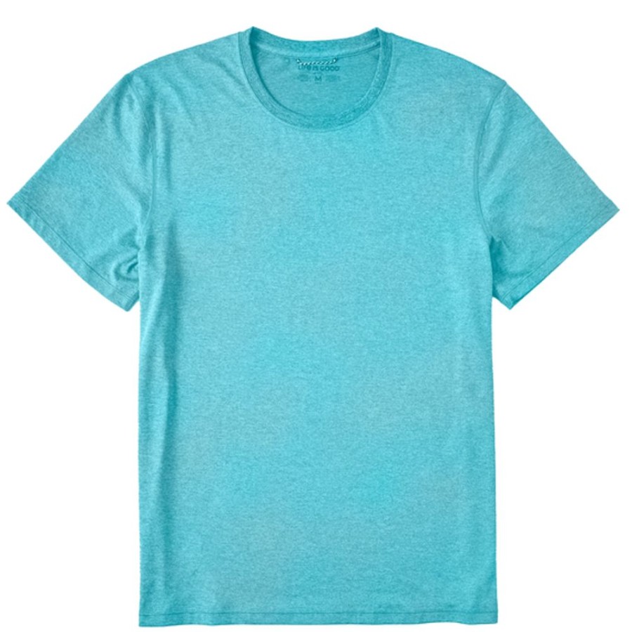 Men Life is Good Active & Slub Tops | Men'S Solid Active Tee Island Blue