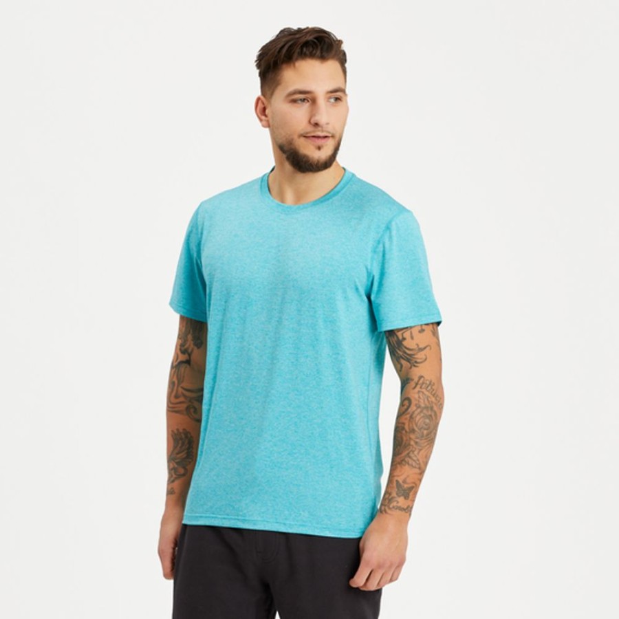 Men Life is Good Active & Slub Tops | Men'S Solid Active Tee Island Blue