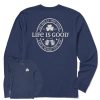 Men Life is Good Graphic Tees | Men'S Manifesto Dwyl Clover Pints Long Sleeve Crusher Tee Darkest Blue