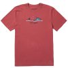 Men Life is Good Graphic Tees | Men'S Ocean Boat Crusher-Lite Tee Faded Red