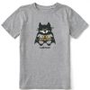 Kids Life is Good Graphic Tees | Kids Vintage Catman Al Crusher Tee Heather Gray