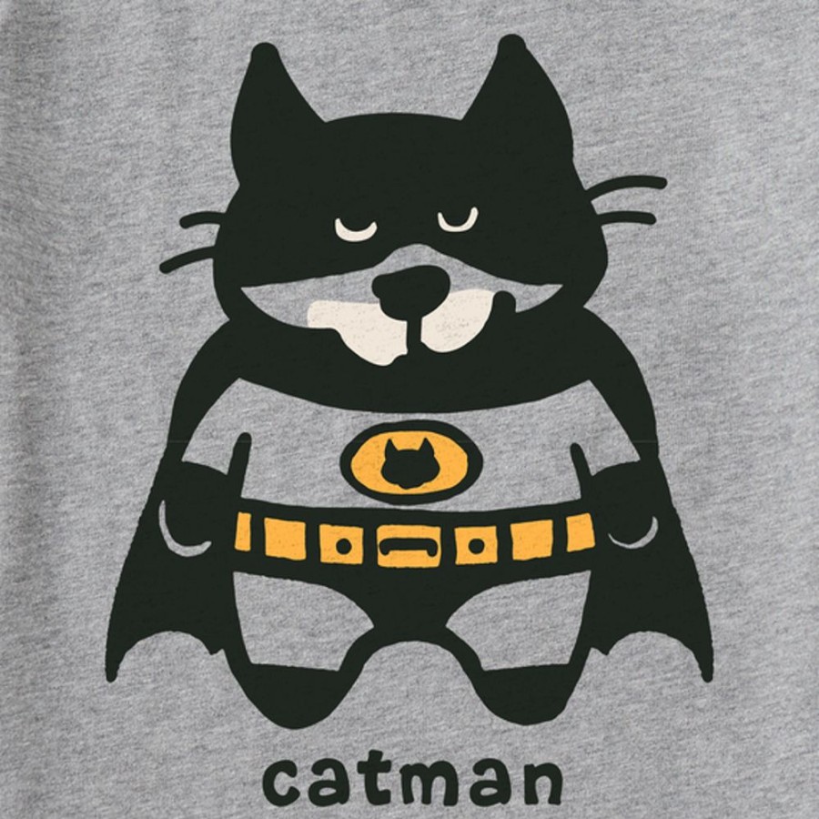 Kids Life is Good Graphic Tees | Kids Vintage Catman Al Crusher Tee Heather Gray