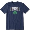 Men Life is Good Graphic Tees | Men'S Clean Irish Clover Crusher Tee Darkest Blue