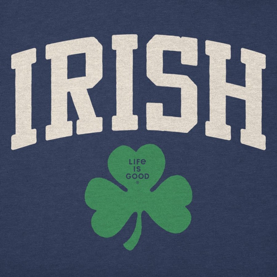 Men Life is Good Graphic Tees | Men'S Clean Irish Clover Crusher Tee Darkest Blue