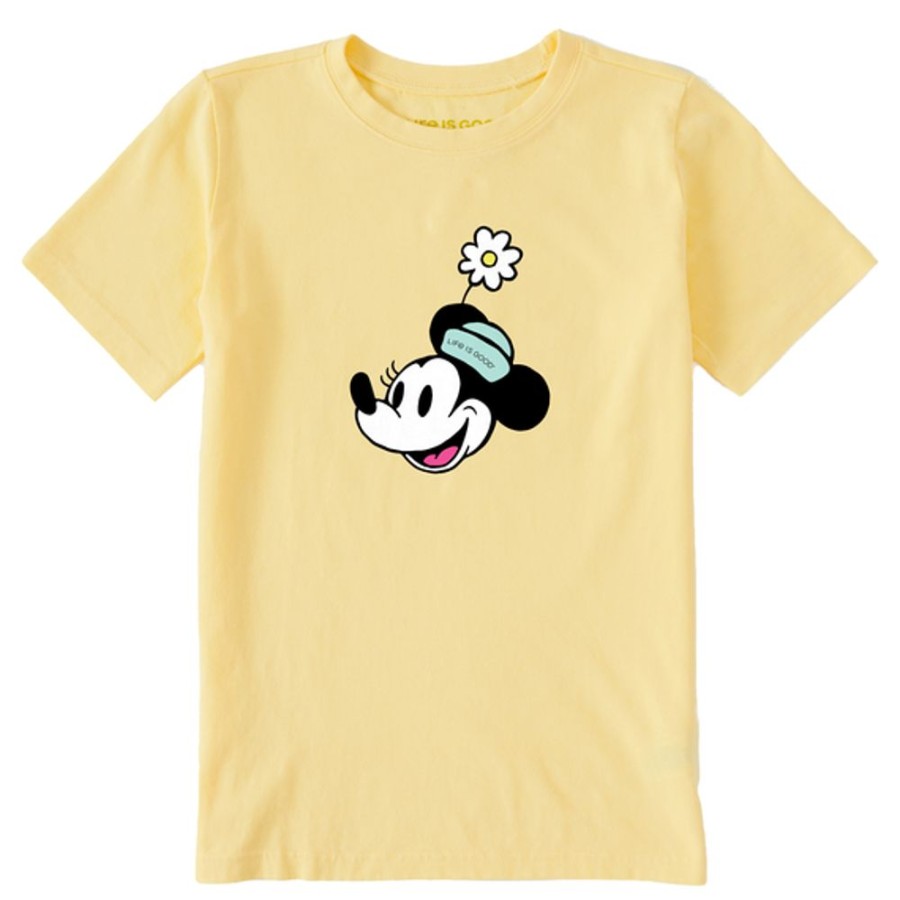 Kids Life is Good Graphic Tees | Kids Clean Miss Steamboat Willie W Flower Crusher Tee Sandy Yellow