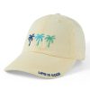 Women Life is Good Hats | 365 Palm Trees Sunwashed Chill Cap Sandy Yellow