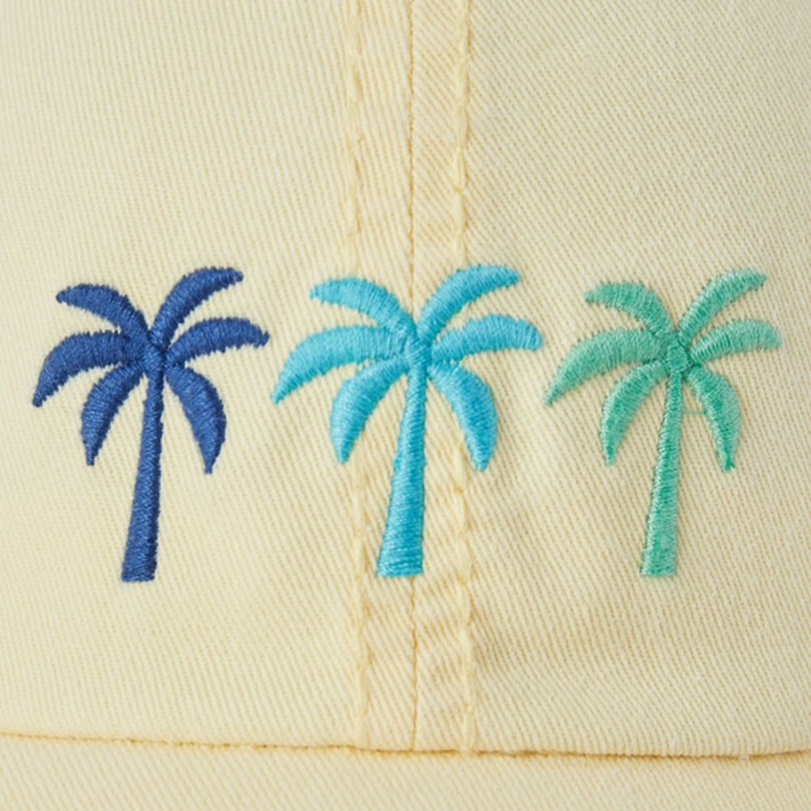 Women Life is Good Hats | 365 Palm Trees Sunwashed Chill Cap Sandy Yellow