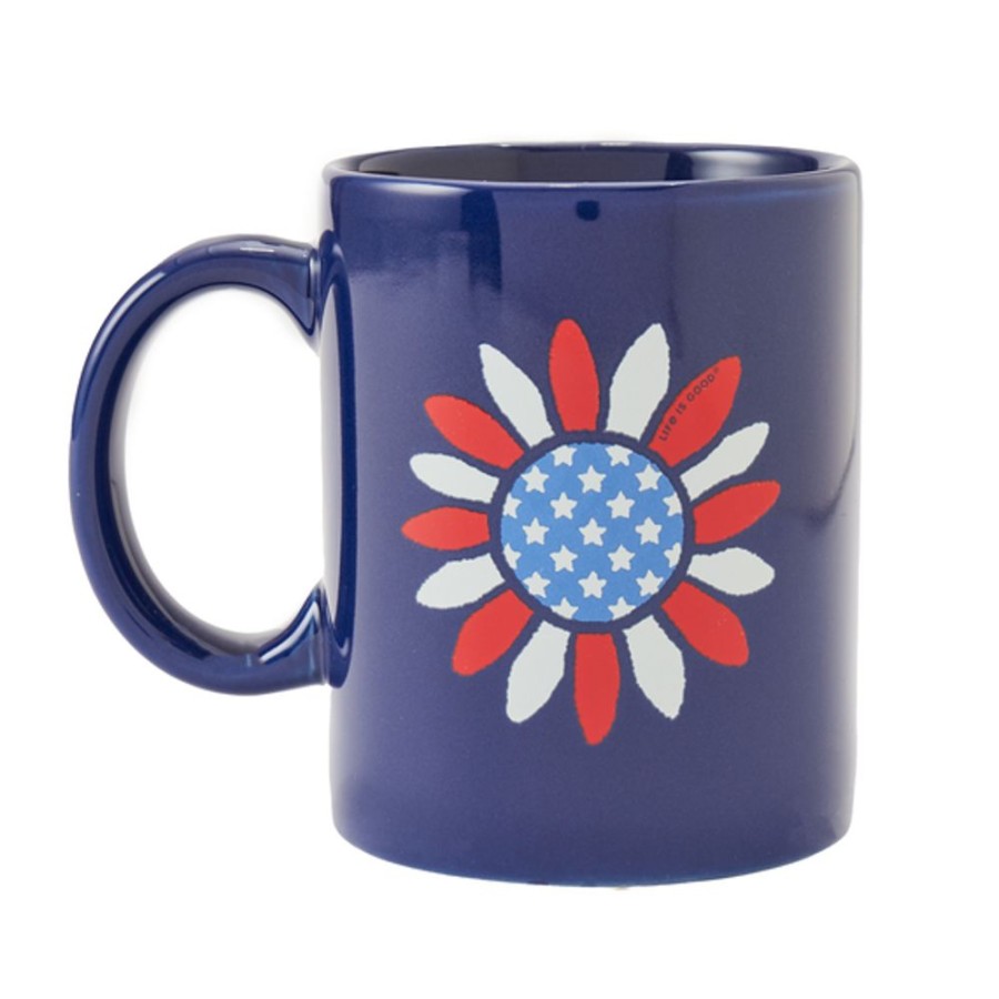 Home Life is Good Mugs | Simple American Sunflower Jake'S Mug Darkest Blue