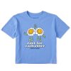 Women Life is Good Graphic Tees | Women'S Clean Root For Each Other Boxy Crusher Tee Cornflower Blue