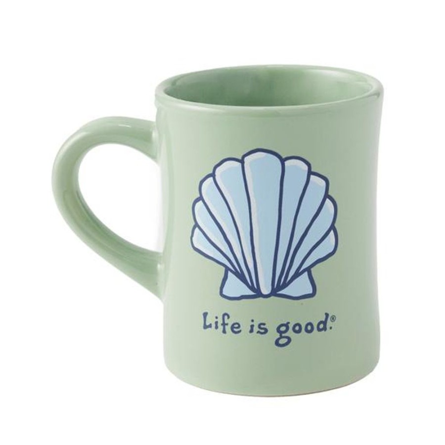 Home Life is Good Mugs | Seashell Diner Mug Sage Green