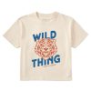 Women Life is Good Boxy Tees | Women'S Matchbook Wild Thing Tiger Boxy Crusher Tee Putty White