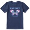 Kids Life is Good Graphic Tees | Kids Clean Bye Bye Butterfly Crusher Tee Darkest Blue