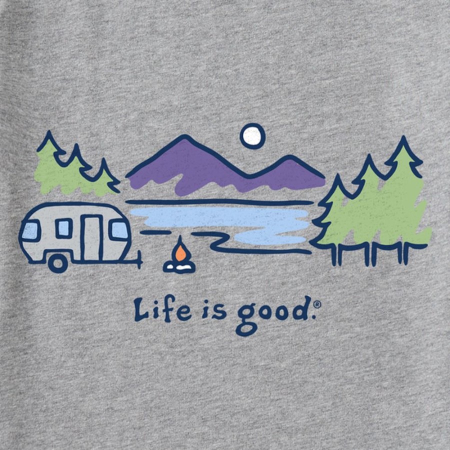 Women Life is Good Graphic Tees | Women'S Airstream Lakeside Crusher Tee Heather Gray