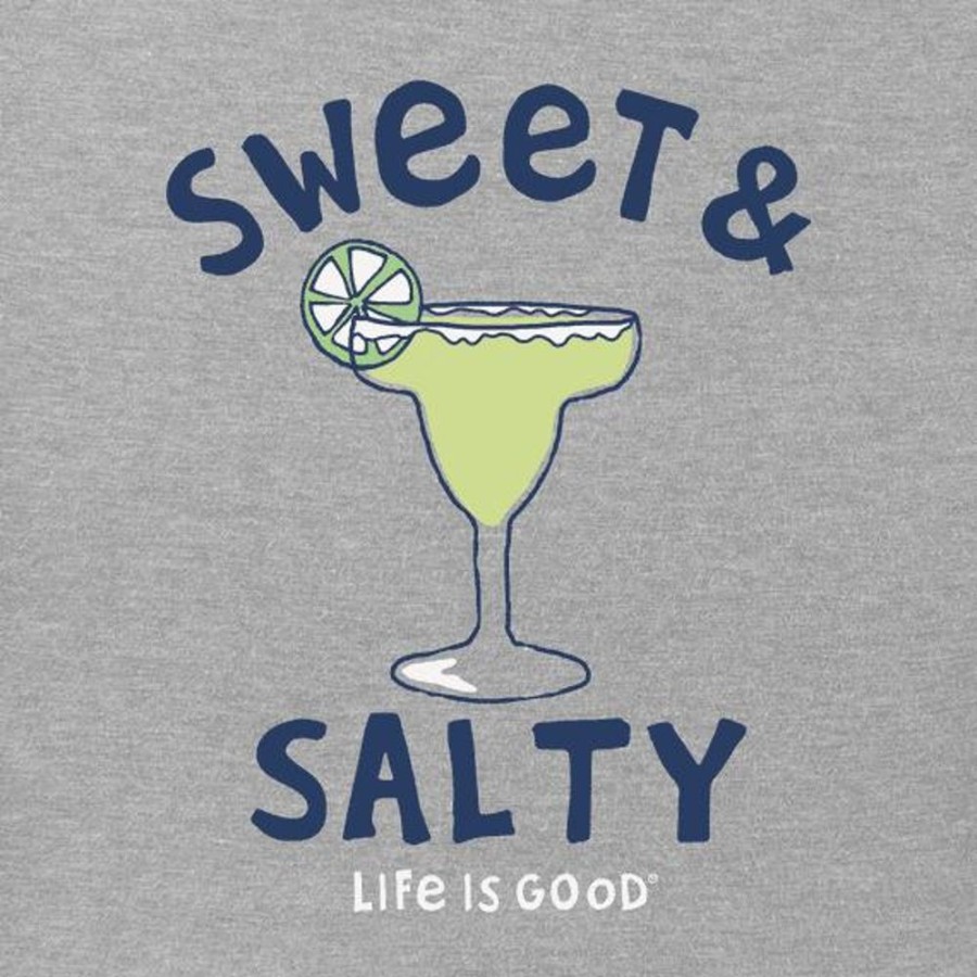 Women Life is Good Graphic Tees | Women'S Sweet & Salty Margarita Crusher Vee Heather Gray