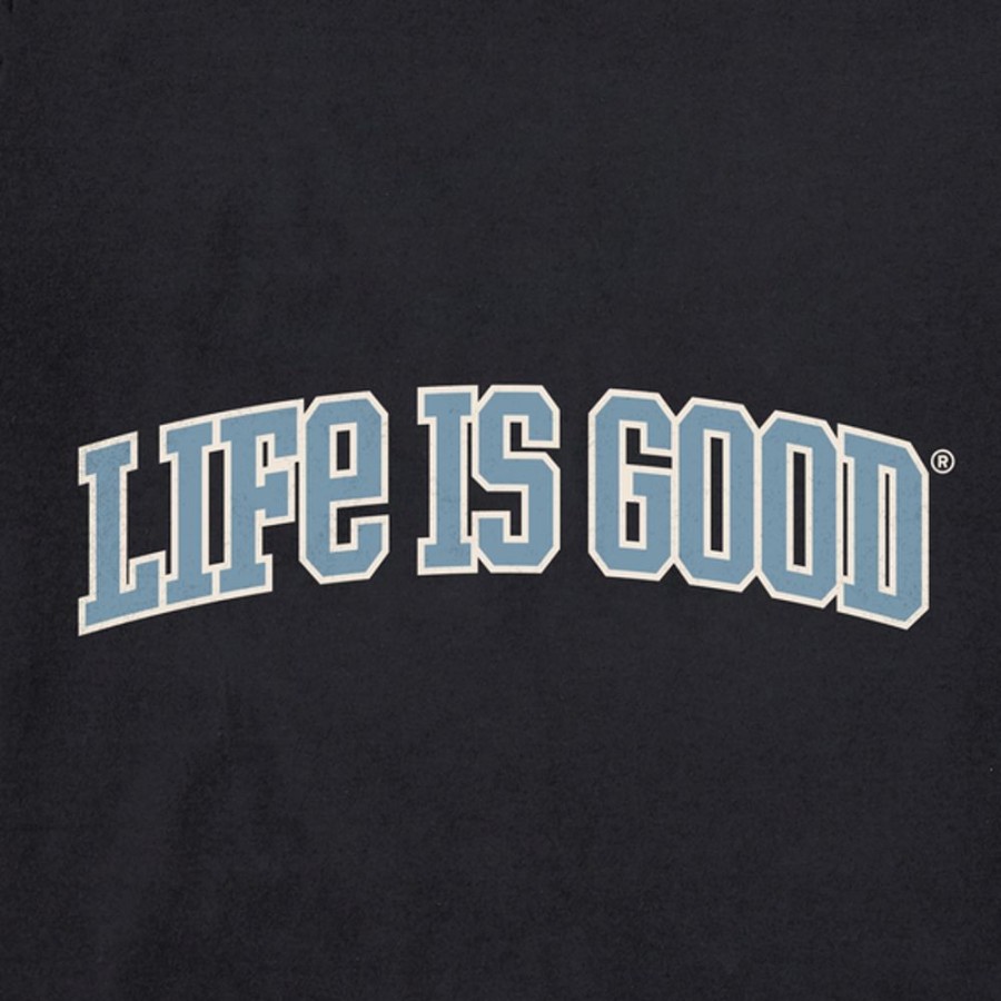 Women Life is Good Sweatshirts & Hoodies | Women'S Branded Athletic 2-Tone Simply True Fleece Crew Jet Black