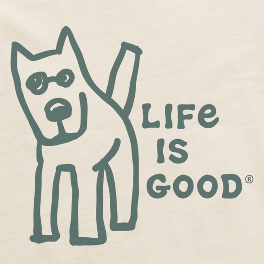 Men Life is Good Graphic Tees | Men'S Wordsmith Rocket Life Is Good Crusher Tee Putty White