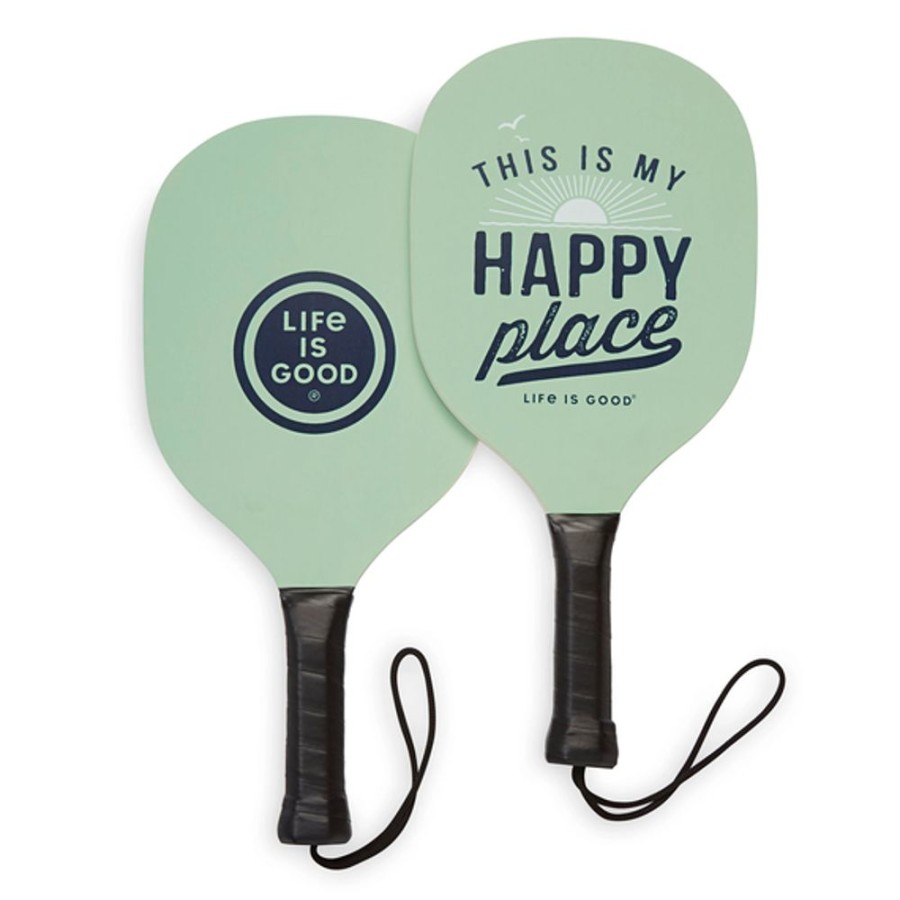 Home Fit for Life Pickleball | Life Is Good Happy Place Pickleball Set Sage Green