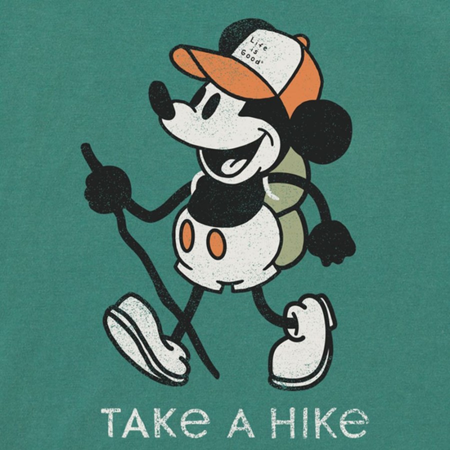 Kids Life is Good Graphic Tees | Kids Clean Steamboat Willie Take A Hike Crusher Tee Spruce Green