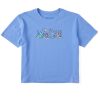 Women Life is Good Boxy Tees | Women'S Vintage Sharkscape Boxy Crusher Tee Cornflower Blue