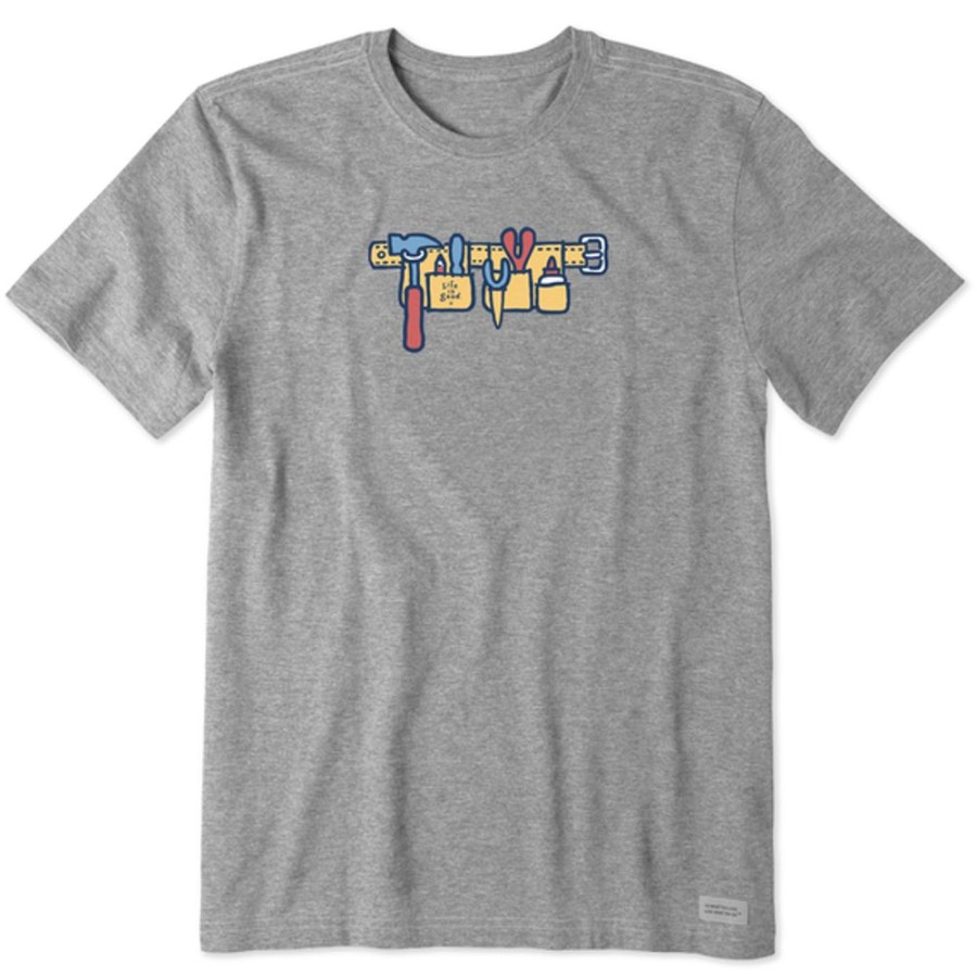 Men Life is Good Graphic Tees | Men'S Tool Belt Short Sleeve Tee Heather Gray