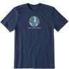 Men Life is Good Graphic Tees | Men'S Support Your Local Planet Crusher Tee Darkest Blue