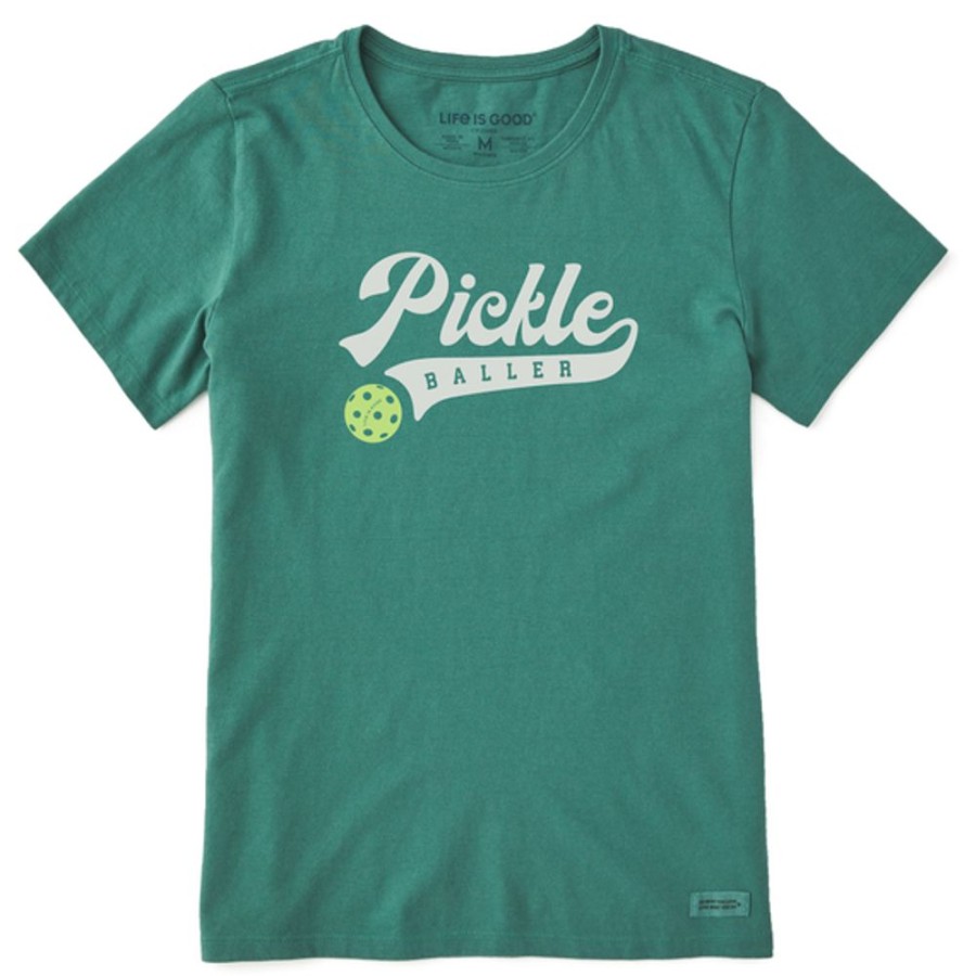 Home Life is Good Pickleball | Women'S Athletic Pickle Baller Crusher Tee Spruce Green