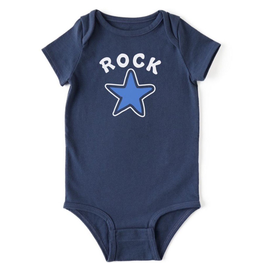 Kids Life is Good | Baby Rockstar Crusher Bodysuit Darkest Blue