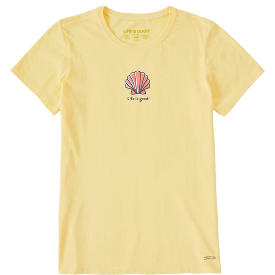 Women Life is Good Graphic Tees | Women'S Seashell Crusher Tee Sandy Yellow