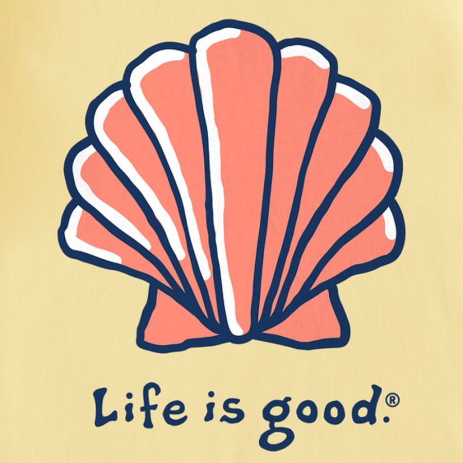 Women Life is Good Graphic Tees | Women'S Seashell Crusher Tee Sandy Yellow