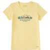 Women Life is Good Graphic Tees | Women'S On The Road Again Trailer Crusher-Lite Vee Sandy Yellow