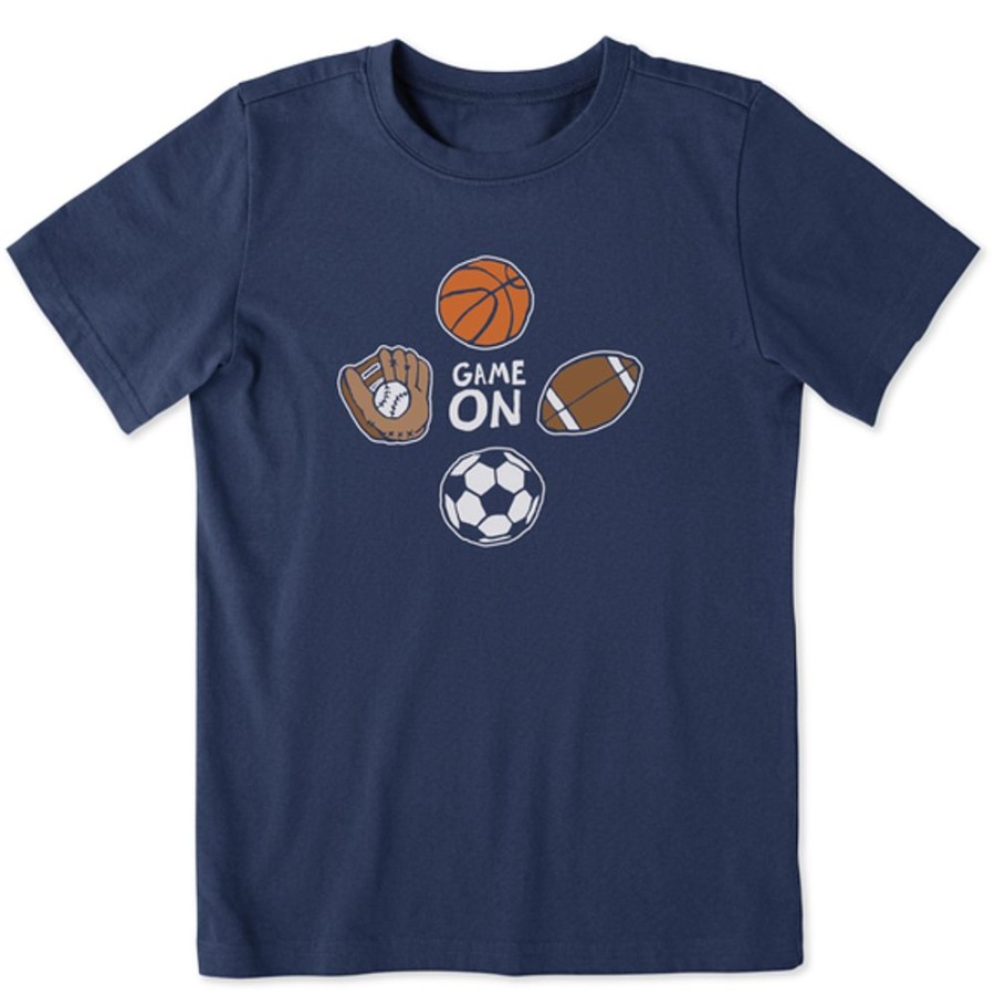 Kids Life is Good Graphic Tees | Kids Game On Sports Crusher Tee Darkest Blue