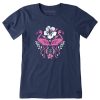 Women Life is Good Graphic Tees | Women'S Flamingo Garden Short Sleeve Tee Darkest Blue