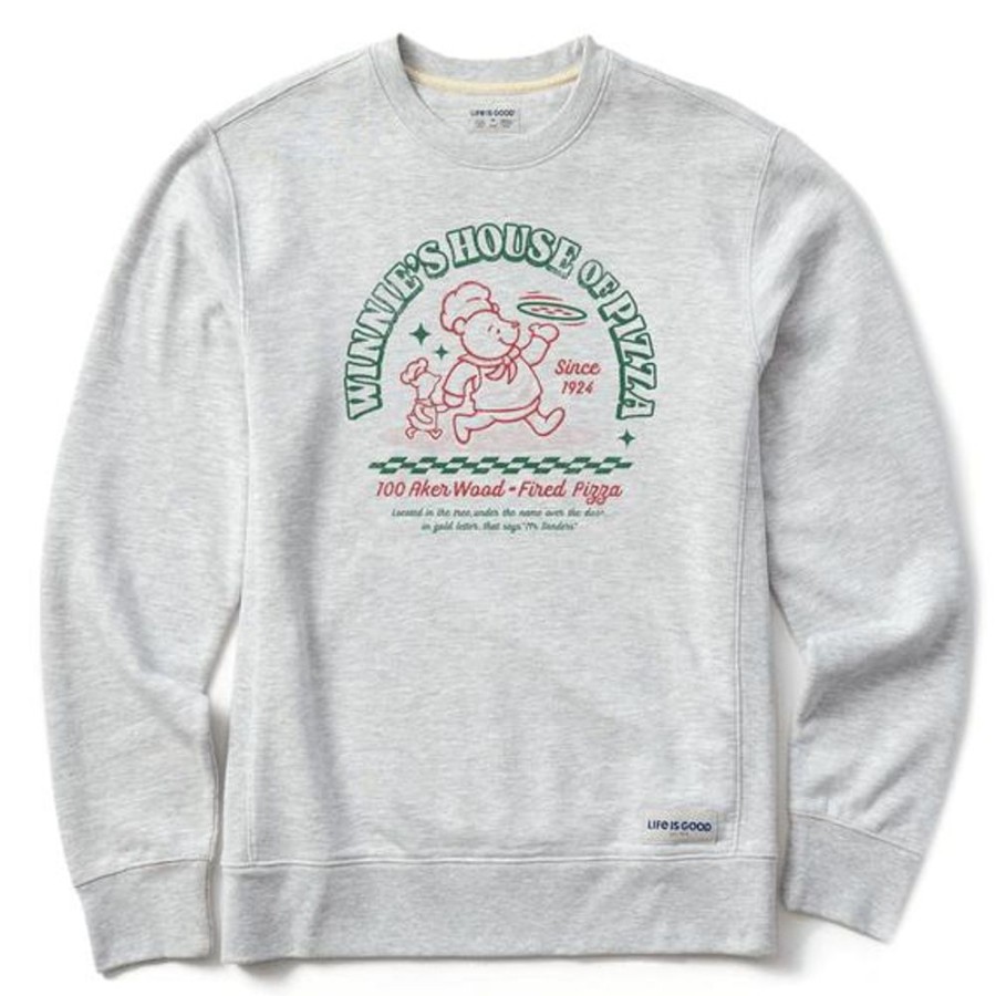 Men Life is Good Sweatshirts & Hoodies | Men'S Winnie'S House Of Pizza Simply True Fleece Crew Light Heather Gray