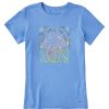 Women Life is Good Graphic Tees | Women'S Here Comes The Sun Hippie Short Sleeve Tee Cornflower Blue