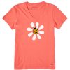 Women Life is Good Graphic Tees | Women'S Daisybug Crusher Vee Mango Orange