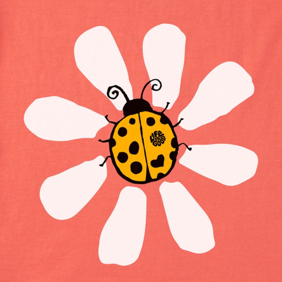 Women Life is Good Graphic Tees | Women'S Daisybug Crusher Vee Mango Orange